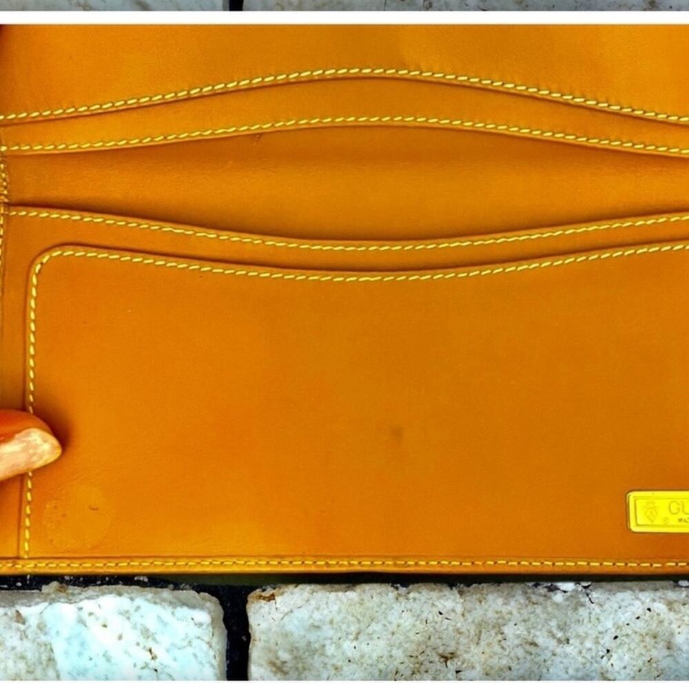 Vintage Gucci Logo Canvas & Leather Long Wallet - Authentic  EUC - Picture 3 of 10